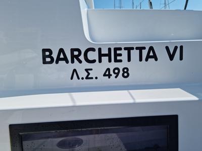 Barchetta VI, a Lagoon 46 catamaran at Piraeus, Greece