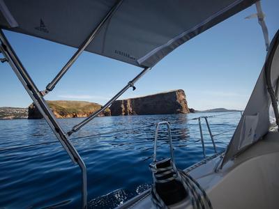 Deck of Sailtours, a Bavaria Cruiser 37 sailboat at São Pedro, Portugal
