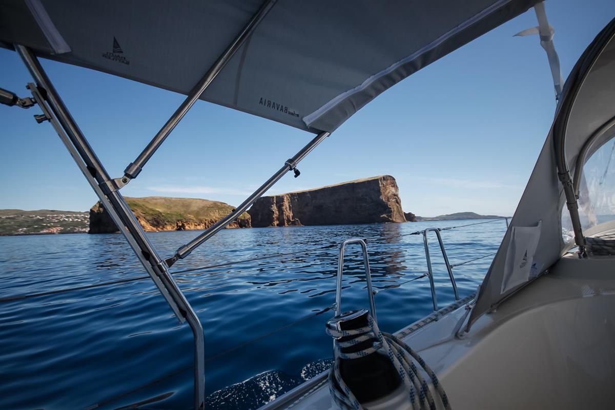 Deck of Sailtours, a Bavaria Cruiser 37 sailboat at São Pedro, Portugal
