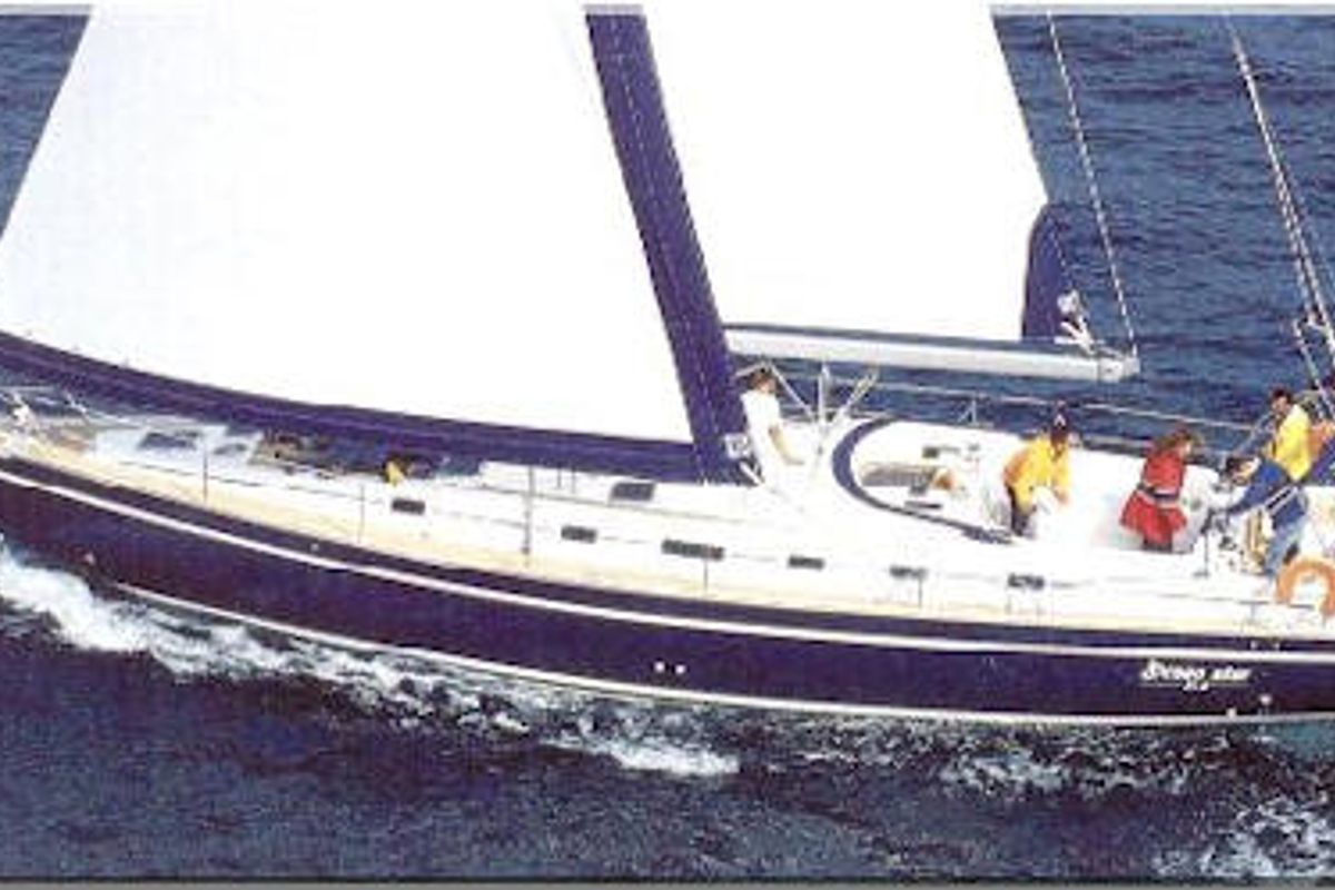 Exterior view of OSY V, a Ocean Star 56.1 sailboat at Athens, Greece