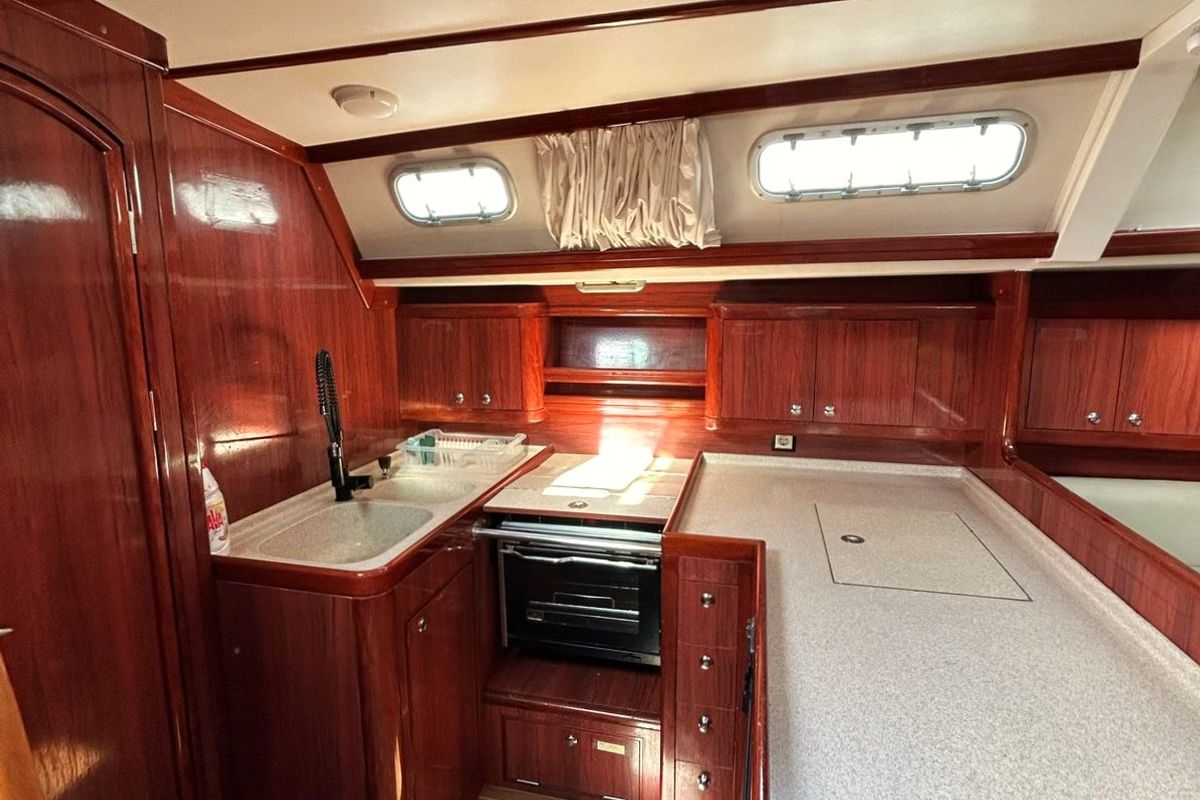 Galley of OSY V, a Ocean Star 56.1 sailboat at Athens, Greece