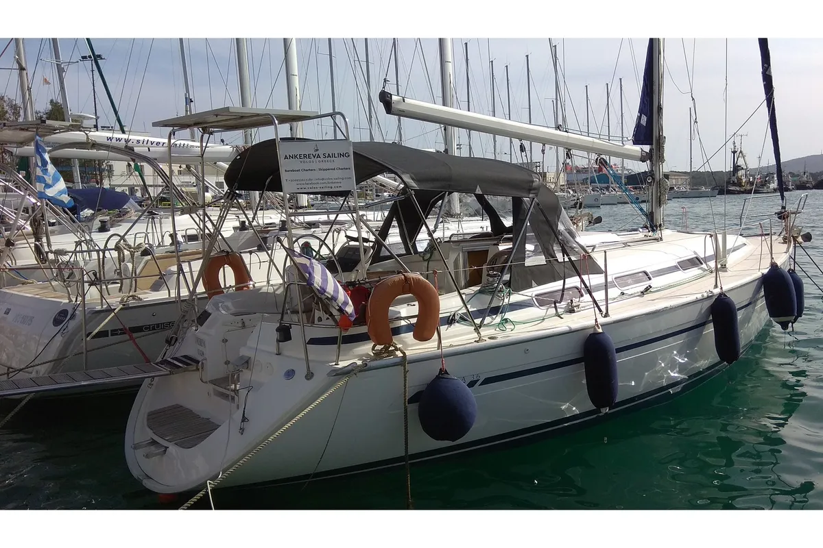 Exterior view of Ankereva, a Bavaria 36 sailboat at Volos Municipality, Greece