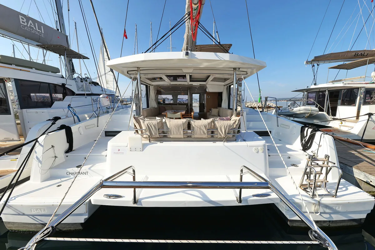 Exterior view of Charmant, a Bali 4.2 catamaran at Grad Biograd na Moru, Croatia