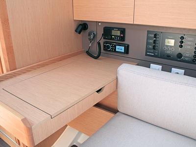 Salon of BOHEMIAN RHAPSODY, a Beneteau Oceanis 38.1 sailboat at Palma de Mallorca, Spain
