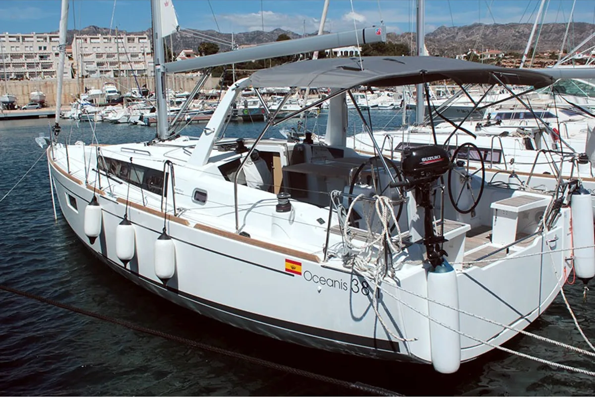 Exterior view of BOHEMIAN RHAPSODY, a Beneteau Oceanis 38.1 sailboat at Palma de Mallorca, Spain