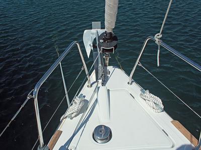 Deck of BOHEMIAN RHAPSODY, a Beneteau Oceanis 38.1 sailboat at Palma de Mallorca, Spain