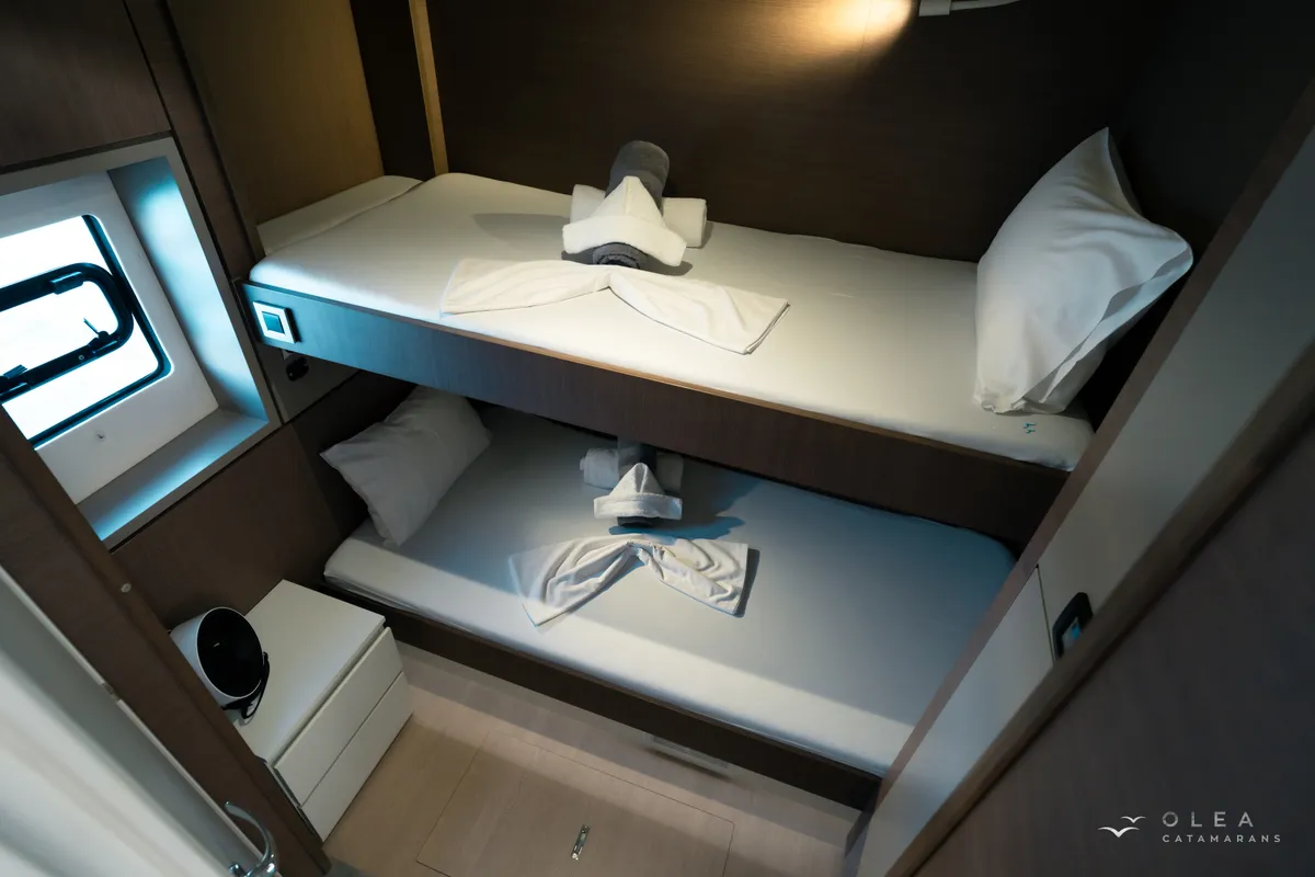 Cabin on Olea II, a Bali 4.8 catamaran at Municipal Unit of Lefkada, Greece