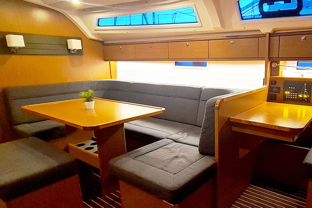Salon of Bella, a Bavaria Cruiser 41 sailboat at Punat, Croatia