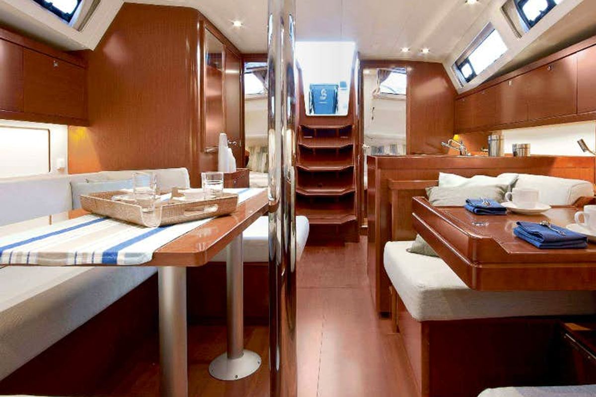 Salon of Buddy, a Beneteau Oceanis 41.1 sailboat at Primošten, Croatia
