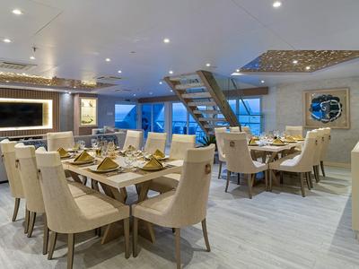 Salon of Elite - Cabin 2, a Gulet Power Catamaran catamaran at Baltra, Ecuador