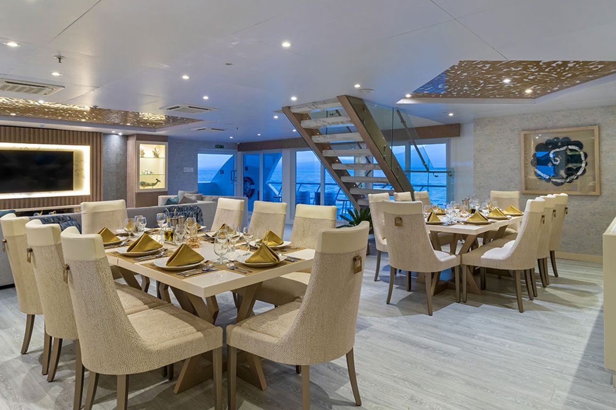 Salon of Elite - Cabin 2, a Gulet Power Catamaran catamaran at Baltra, Ecuador
