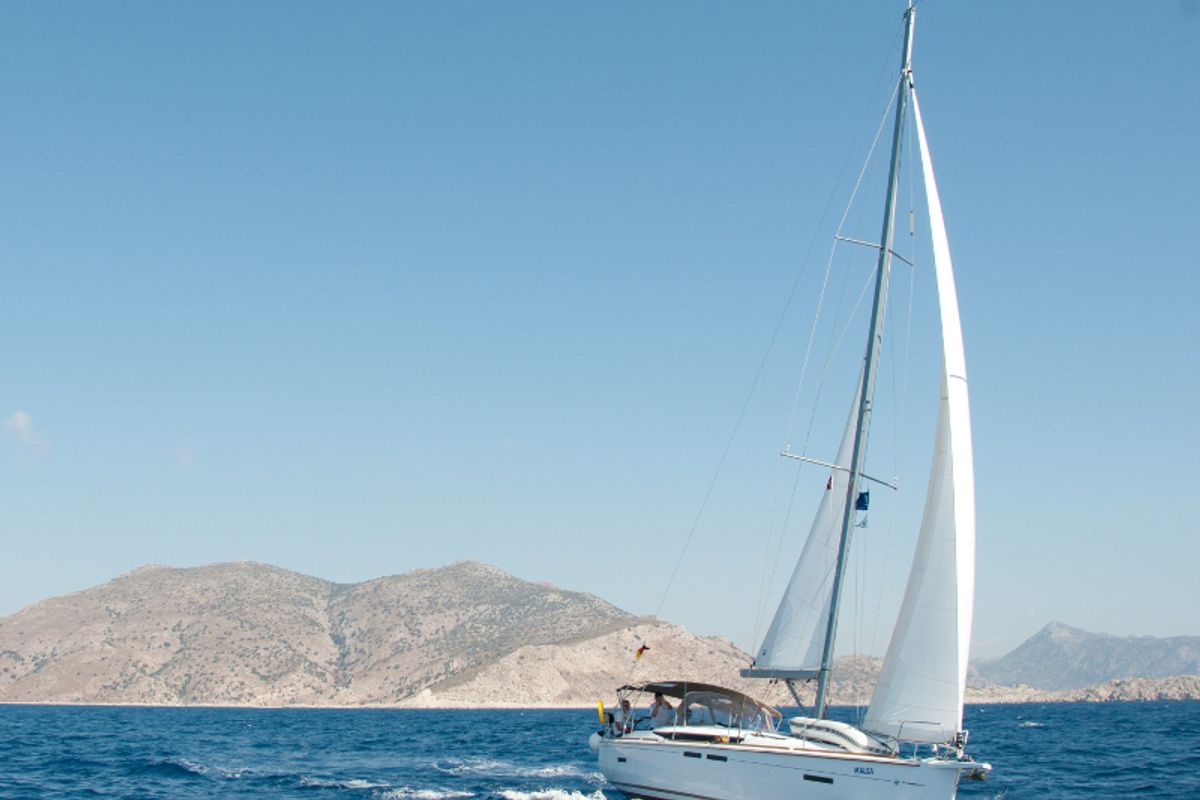 Exterior view of Malea, a Jeanneau Sun Odyssey 419 sailboat at Fethiye, Turkey