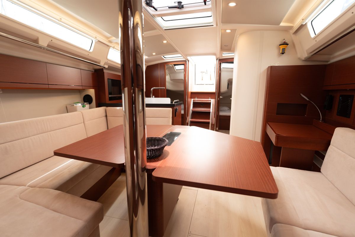 Salon of VRONTIS |Inverter|, a Hanse Yachts Hanse 418 sailboat at Municipal Unit of Lefkada, Greece