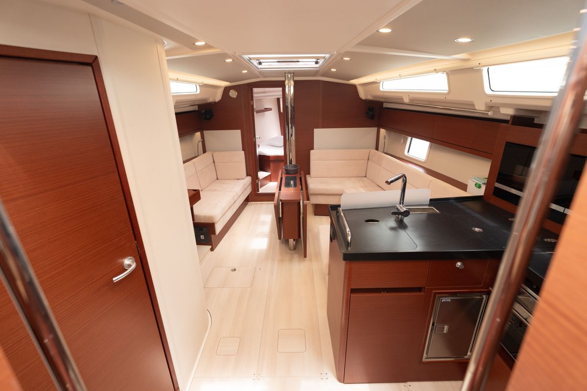 Salon of VRONTIS |Inverter|, a Hanse Yachts Hanse 418 sailboat at Municipal Unit of Lefkada, Greece