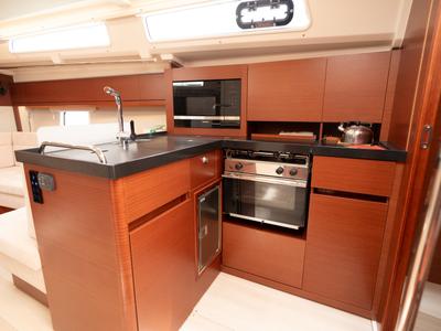 Galley of VRONTIS |Inverter|, a Hanse Yachts Hanse 418 sailboat at Municipal Unit of Lefkada, Greece
