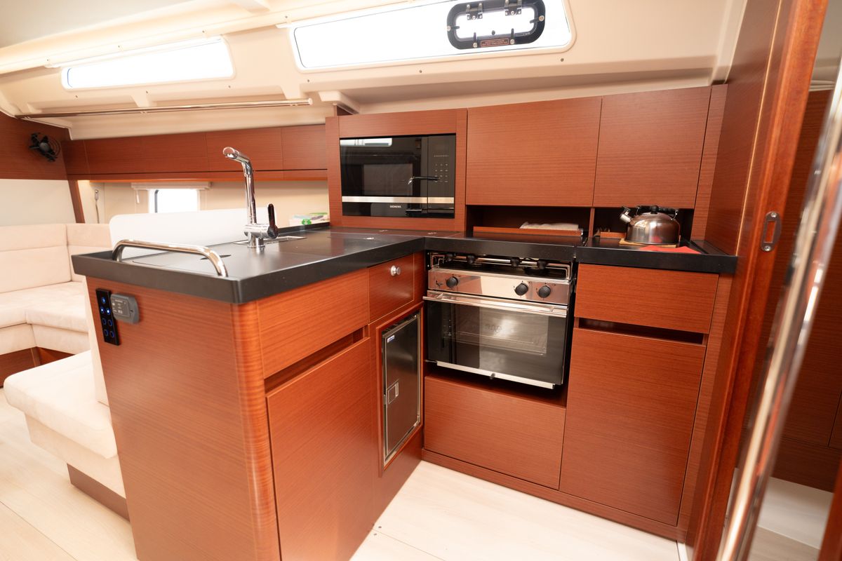 Galley of VRONTIS |Inverter|, a Hanse Yachts Hanse 418 sailboat at Municipal Unit of Lefkada, Greece
