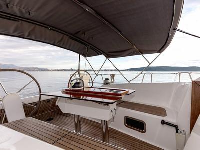 Cockpit of TINO, a Elan Impression 40 sailboat at Split, Croatia