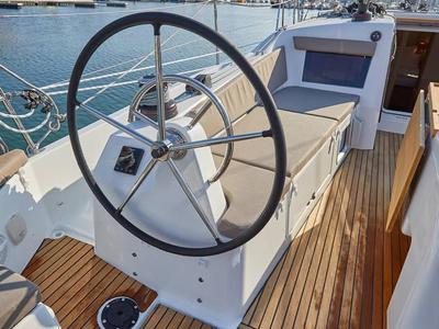 Cockpit of Oskar, a Jeanneau Sun Odyssey 410 sailboat at Primošten, Croatia