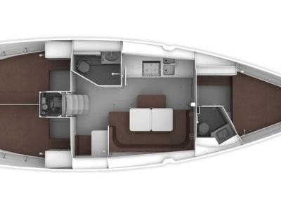 Floor plan of Levant, a Bavaria Cruiser 41 sailboat at Punat, Croatia