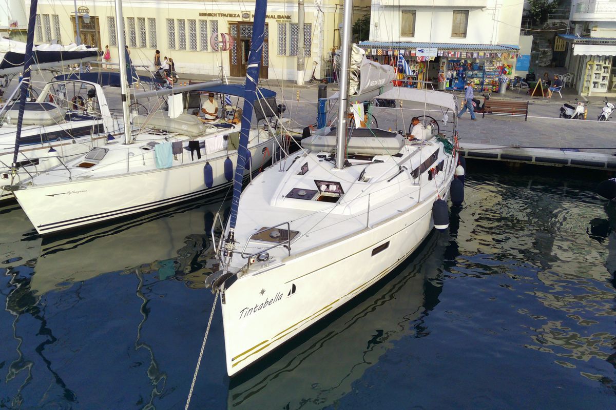 Tintabella, a Jeanneau Sun Odyssey 469 sailboat at Athens, Greece