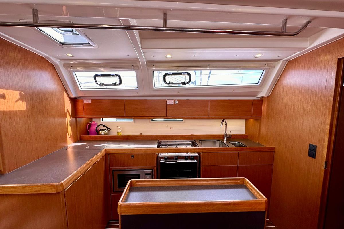 Galley of Arta, a Bavaria Cruiser 46 sailboat at Općina Sukošan, Croatia