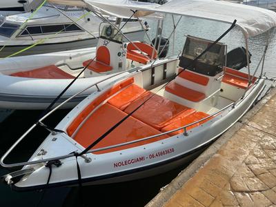 Deck of Mano Marine, a Gulet Motorboat motorboat at Nettuno, Italy
