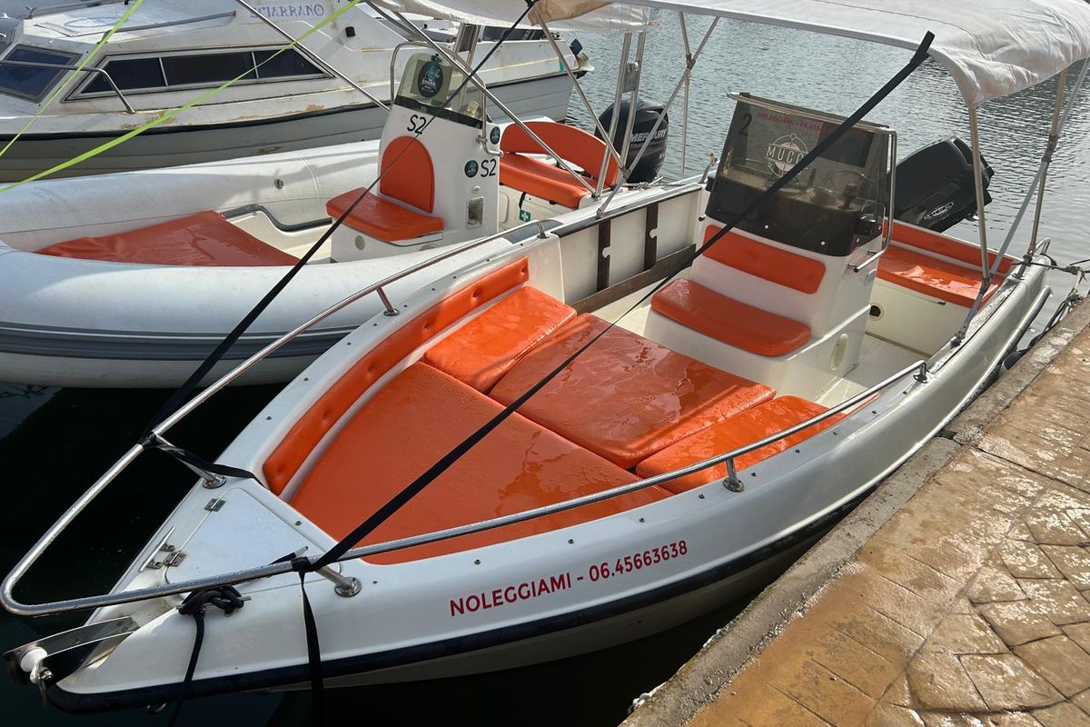 Deck of Mano Marine, a Gulet Motorboat motorboat at Nettuno, Italy