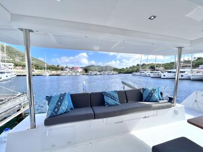 Deck of Blue Vibes, a Fountaine Pajot Tanna 47 catamaran at Parham Town, British Virgin Islands