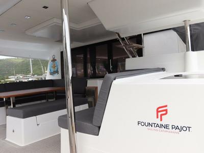 Deck of Serenata, a Fountaine Pajot Saba 50 catamaran at Road Town, British Virgin Islands