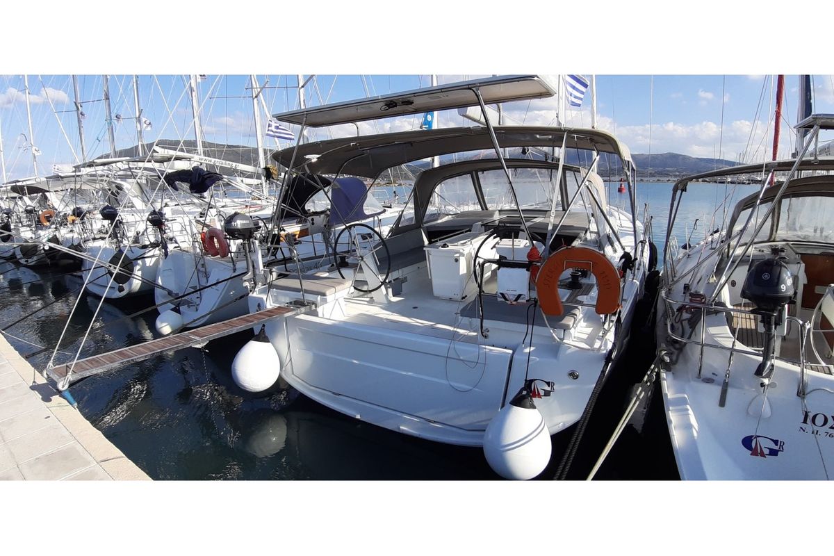 Exterior view of STERGIOS GEN.+A.C., a Beneteau Oceanis 46.1 sailboat at Municipal Unit of Lefkada, Greece