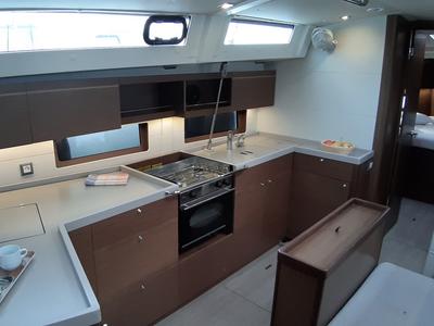 Galley of STERGIOS GEN.+A.C., a Beneteau Oceanis 46.1 sailboat at Municipal Unit of Lefkada, Greece