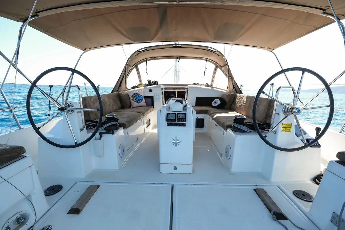 Bonbon, a Jeanneau Sun Odyssey 440 sailboat at Bodrum, Turkey