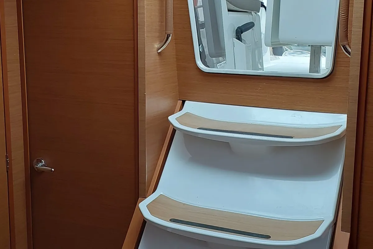 Salon of Bonbon, a Jeanneau Sun Odyssey 440 sailboat at Bodrum, Turkey