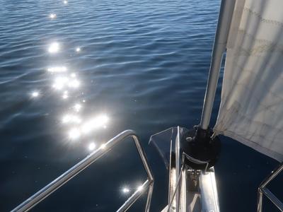 Deck of Bonbon, a Jeanneau Sun Odyssey 440 sailboat at Bodrum, Turkey