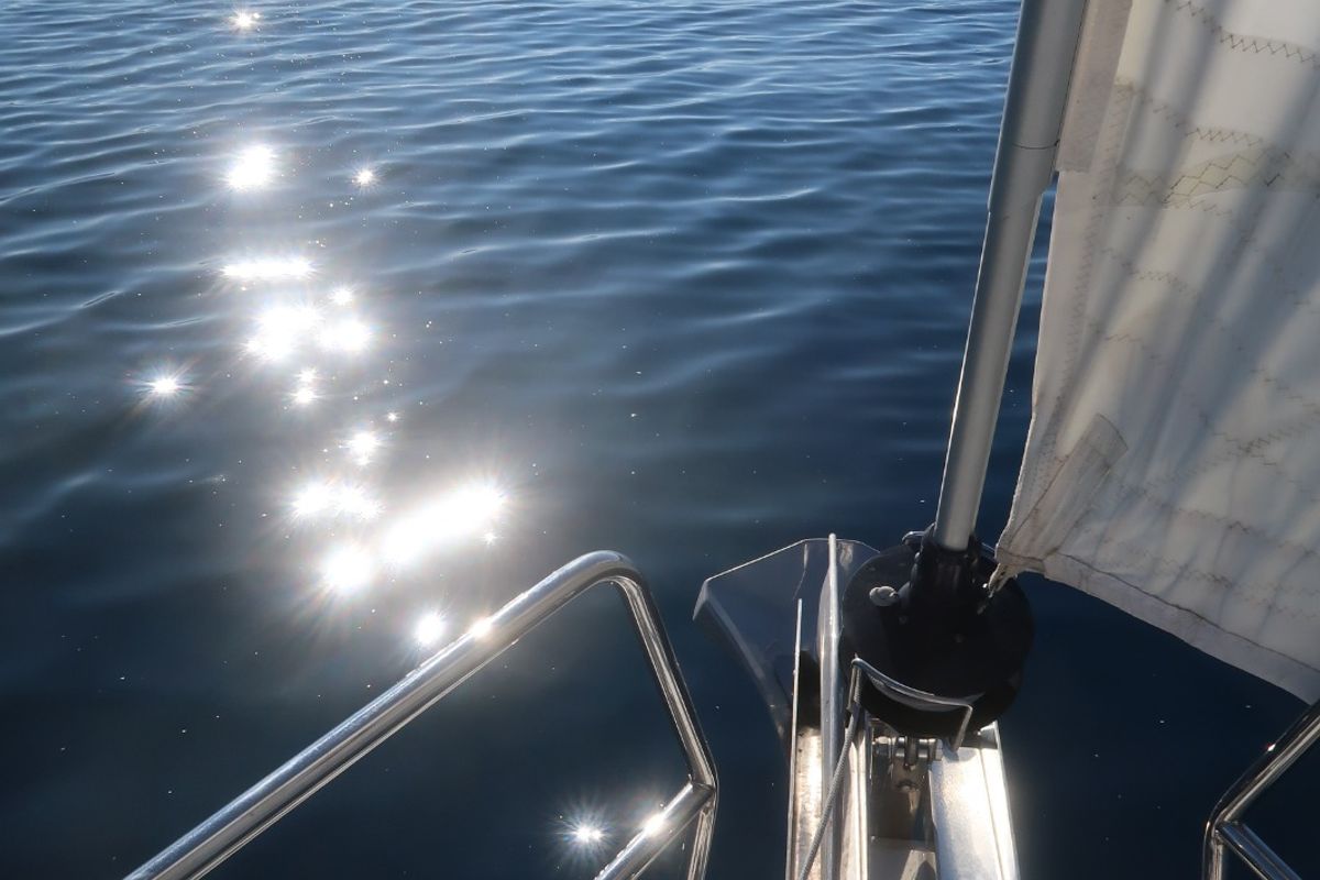 Deck of Bonbon, a Jeanneau Sun Odyssey 440 sailboat at Bodrum, Turkey