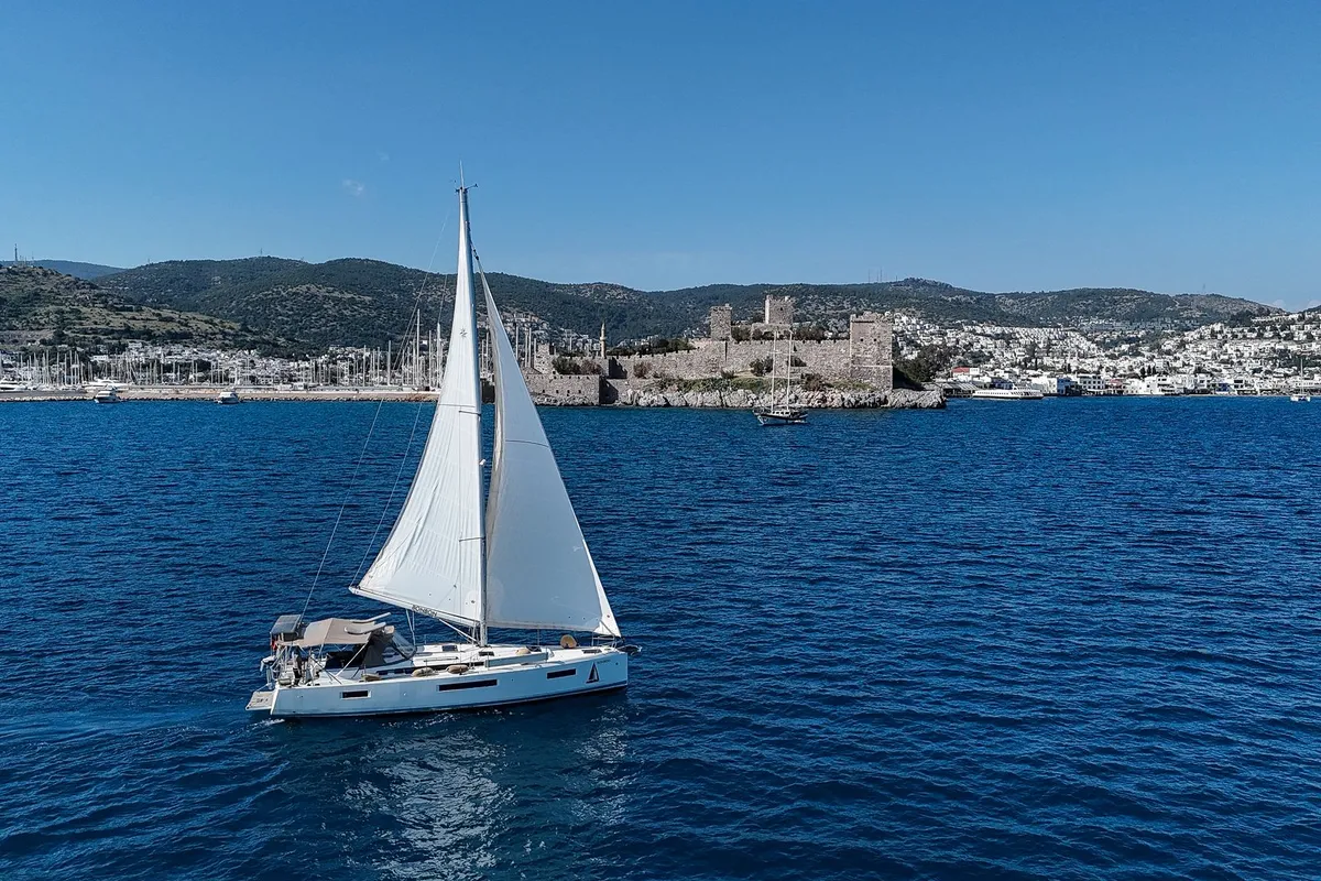 Bonbon, a Jeanneau Sun Odyssey 440 sailboat at Bodrum, Turkey