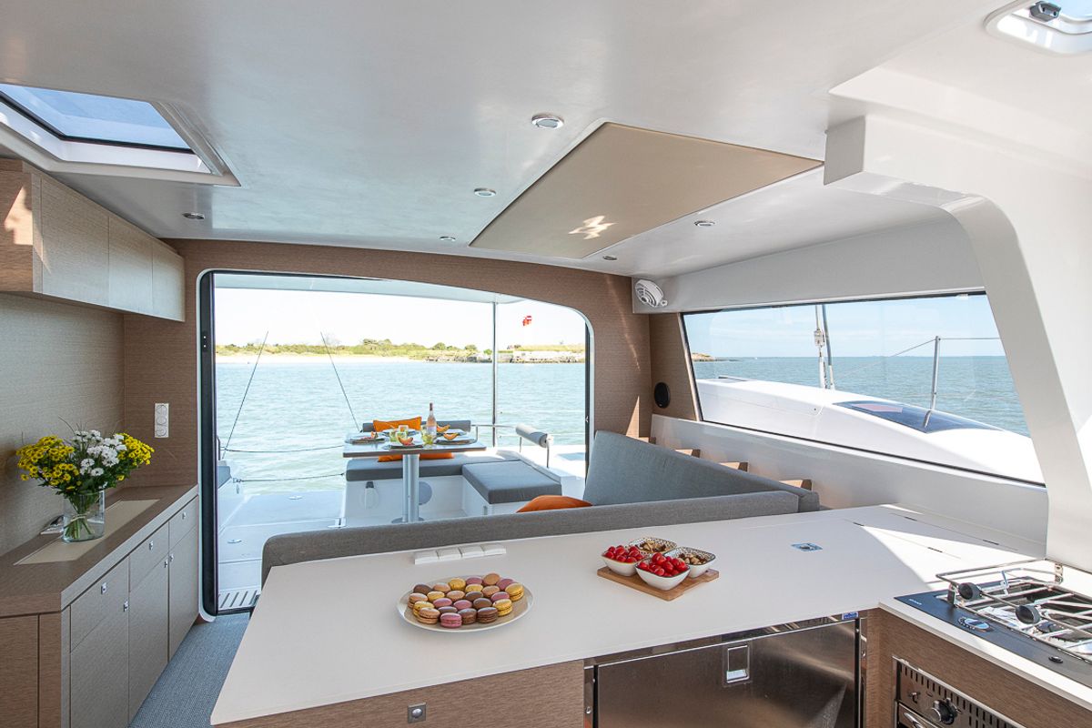 Galley of Flo, a NEEL 47 sailboat at Trapani, Italy