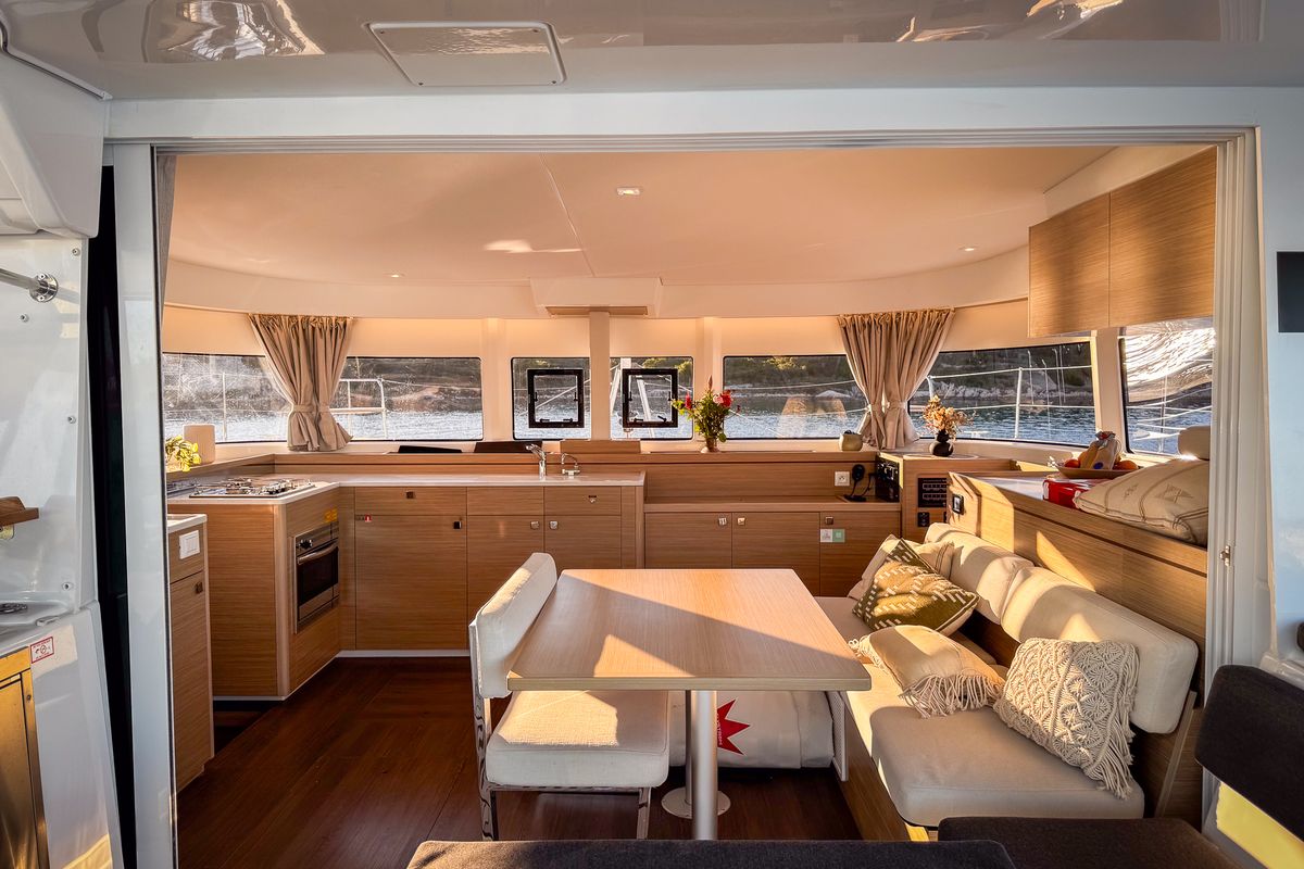 Salon of Aloha, a Lagoon 43 - 3 + 1 cab. OW catamaran at Seget Donji, Croatia
