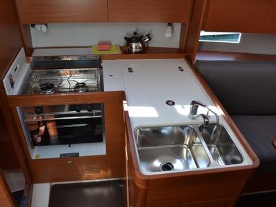 Galley of Minion, a Dufour 360 GL sailboat at Općina Sukošan, Croatia