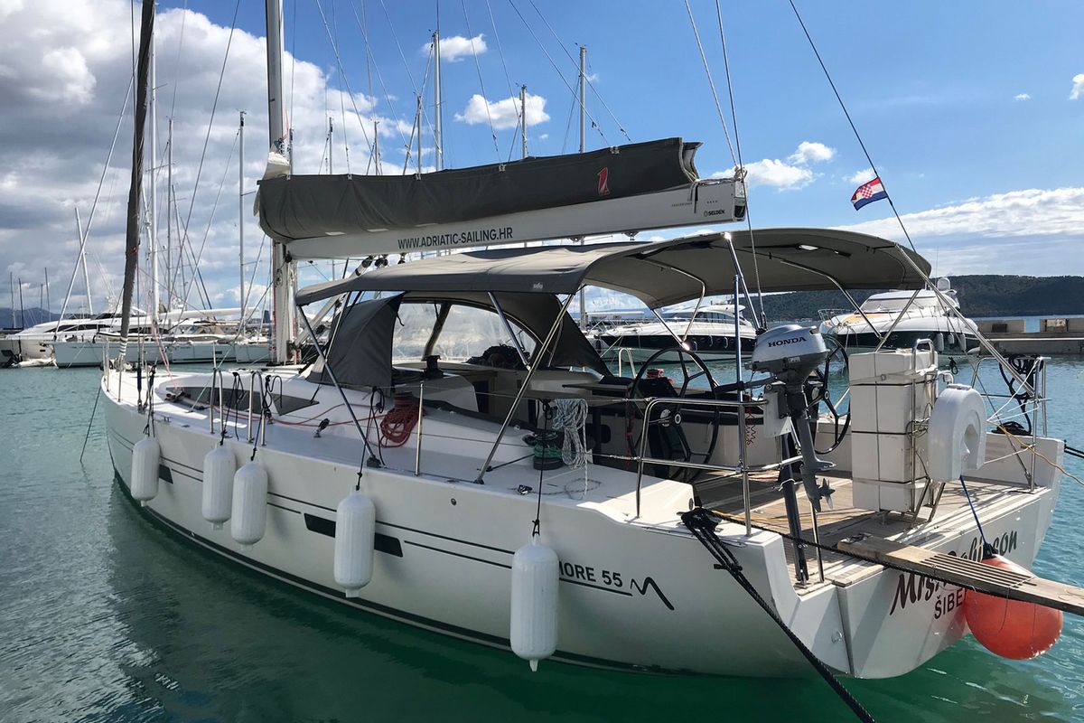 Exterior view of Mrs. Robinson, a More Boats More 55 sailboat at Grad Ploče, Croatia