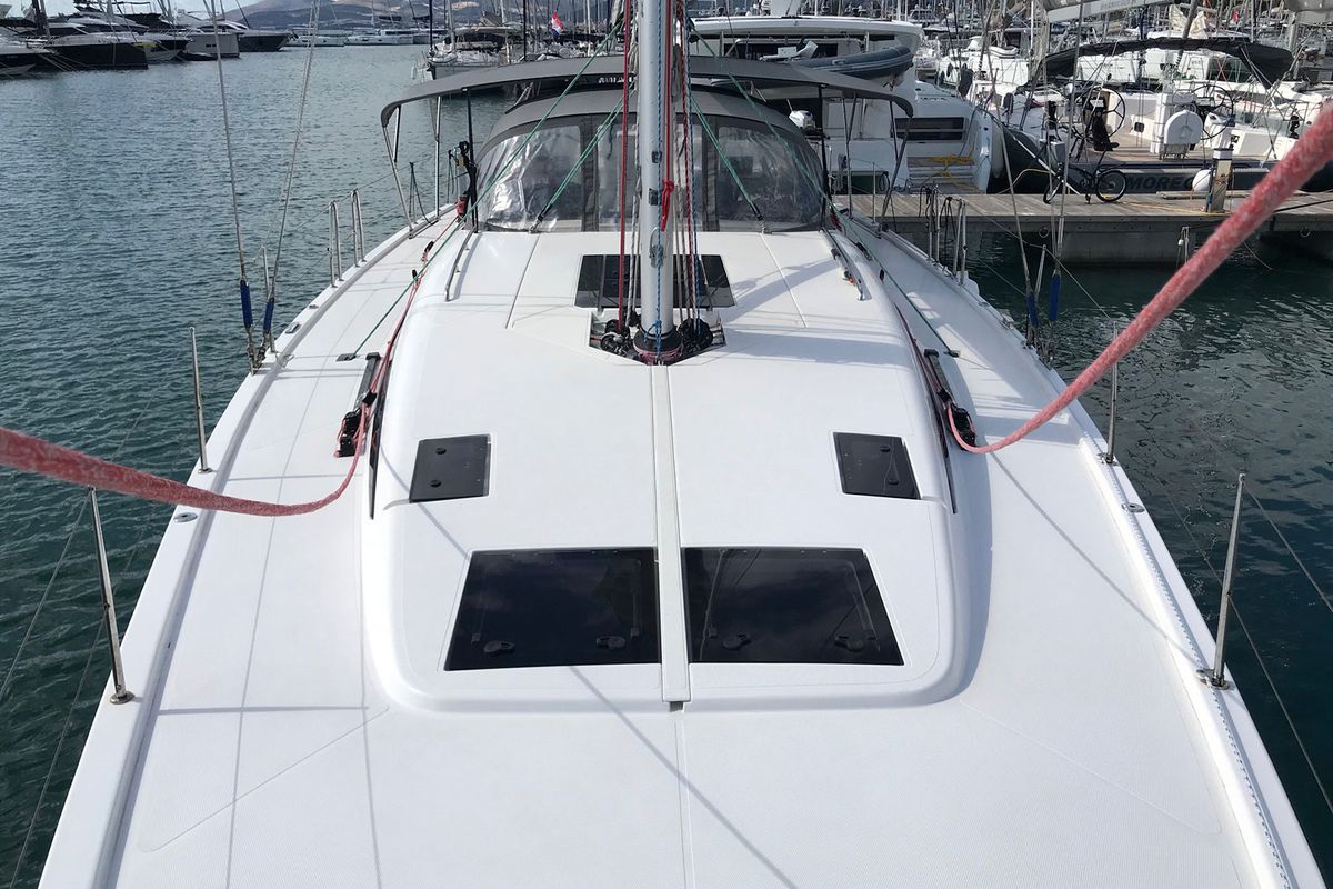 Salon of Mrs. Robinson, a More Boats More 55 sailboat at Grad Ploče, Croatia