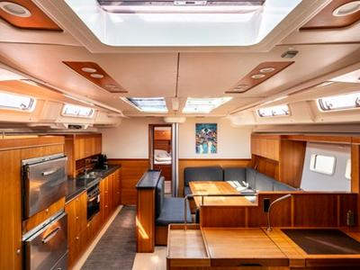 Salon of Premium, a Hanse Yachts Hanse 575 sailboat at Piraeus, Greece