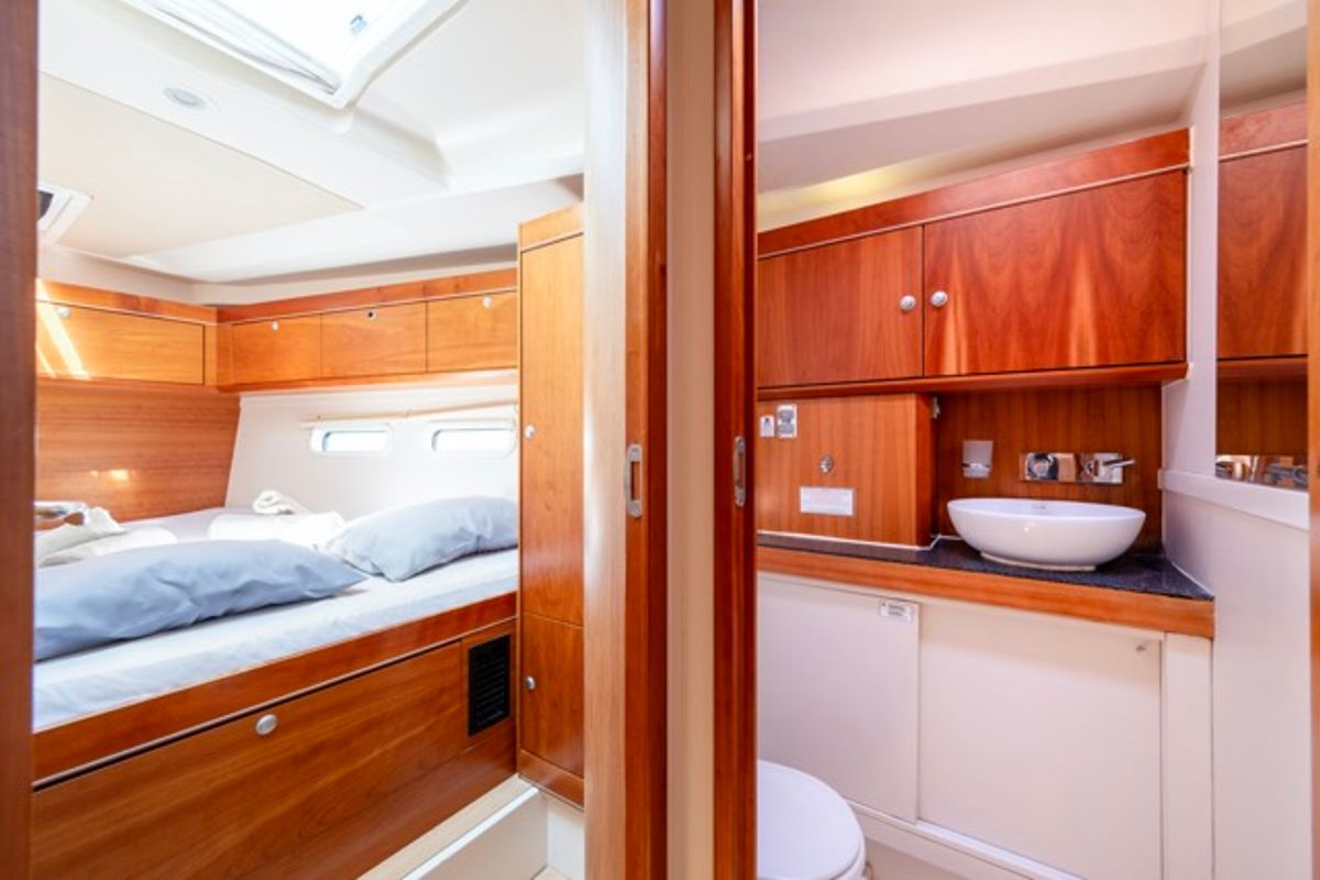Head on Premium, a Hanse Yachts Hanse 575 sailboat at Piraeus, Greece