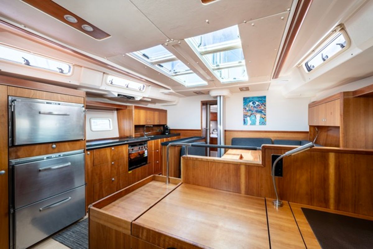 Galley of Premium, a Hanse Yachts Hanse 575 sailboat at Piraeus, Greece