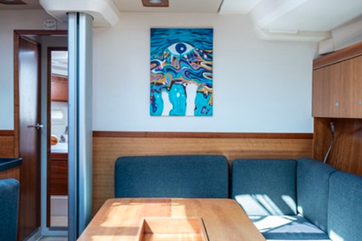 Salon of Premium, a Hanse Yachts Hanse 575 sailboat at Piraeus, Greece