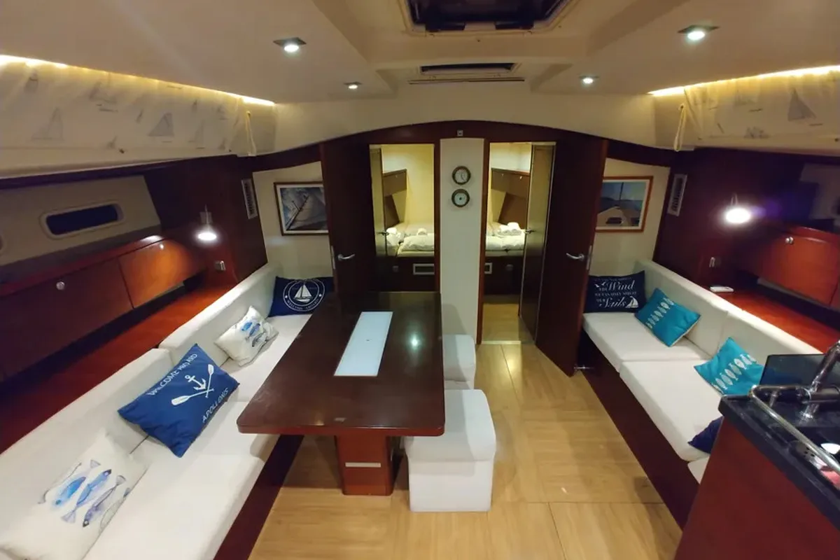 Salon of Apollonis, a Hanse Yachts Hanse 540 sailboat at Athens, Greece