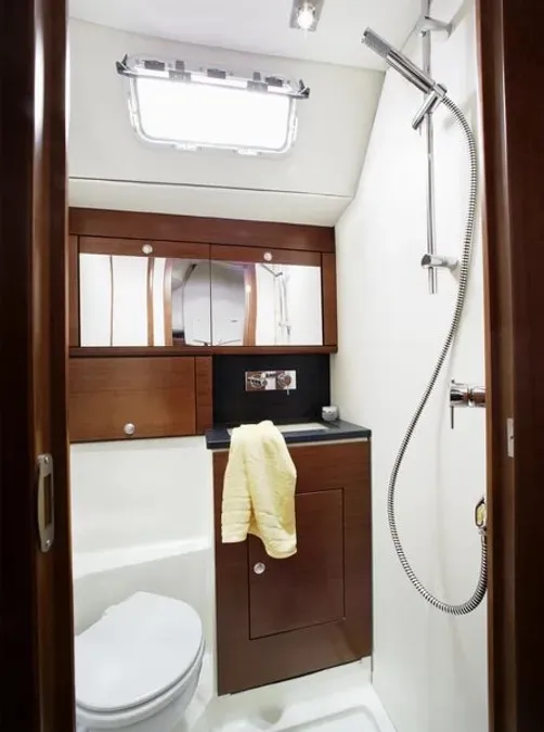 Head on Apollonis, a Hanse Yachts Hanse 540 sailboat at Athens, Greece