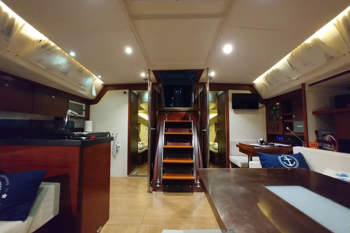 Salon of Apollonis, a Hanse Yachts Hanse 540 sailboat at Athens, Greece