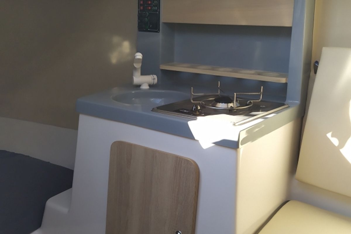 Galley of Tiptih, a Viko S 21 sailboat at Split, Croatia
