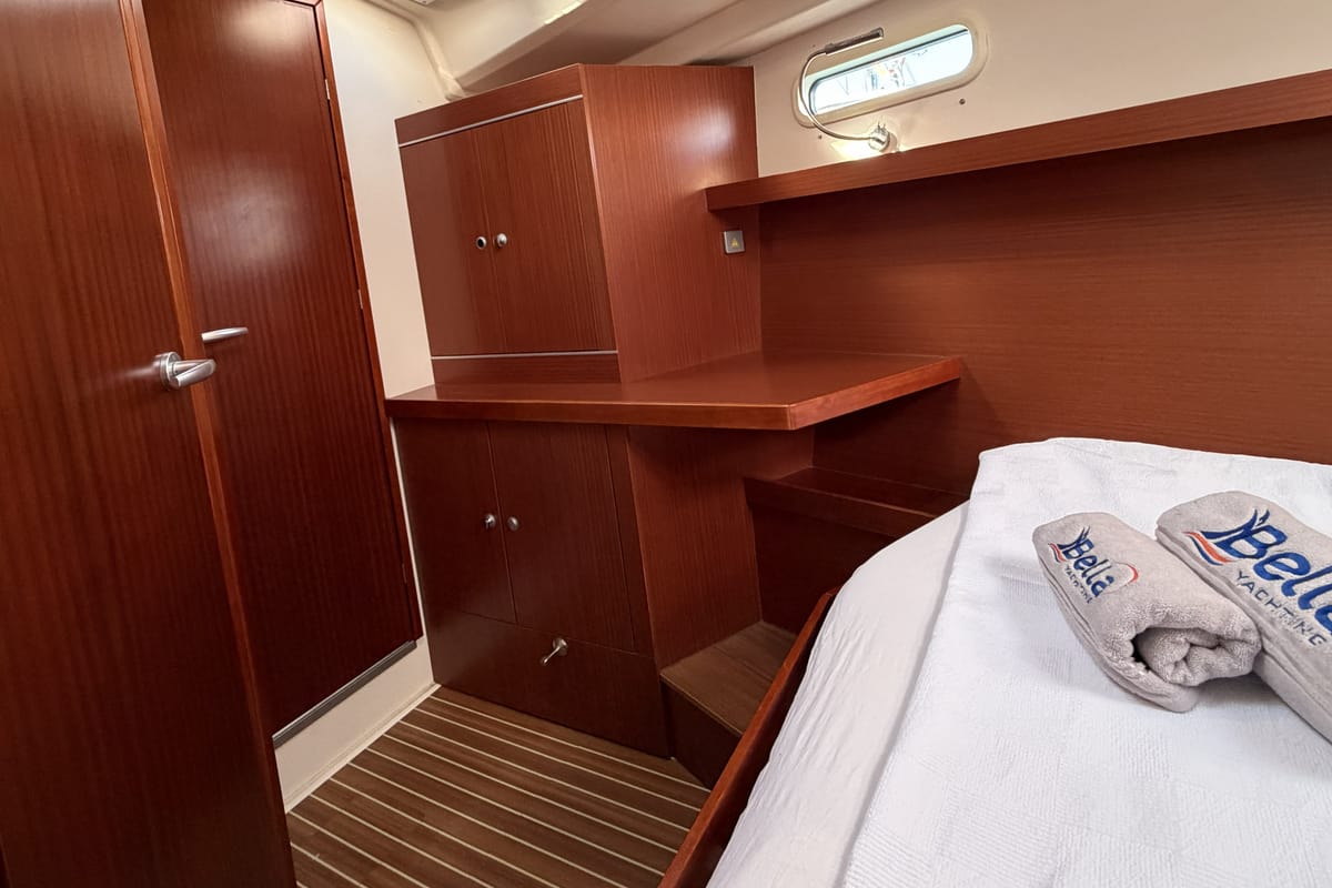Cabin on Premium, a Hanse Yachts Hanse 415 sailboat at Fethiye, Turkey